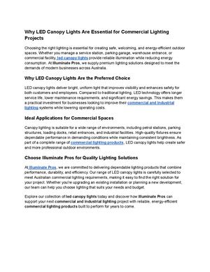 Why Led Canopy Lights Are Essential For Commercial Lighting Projects