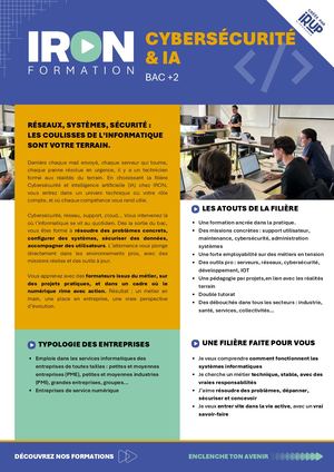 2606 IRON Fiche Filière Cybersécurité & IA
