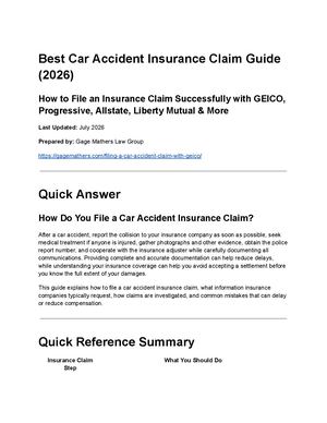 How to File a Car Accident Insurance Claim (2026): GEICO, Progressive, Allstate, Liberty Mutual & More