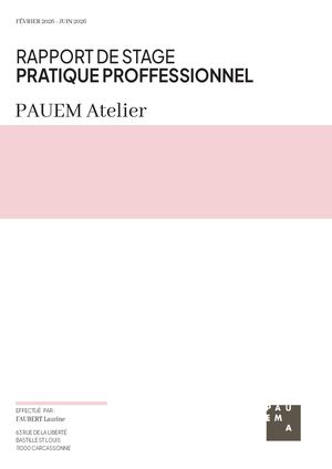 Rapport De Stage M2 - PAUEM Atelier