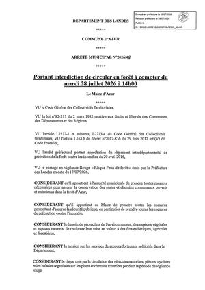 A2026 48 Reglementation Circulation Foret Vigilance Rouge Feux Foret