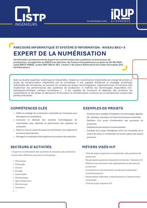 2026 2027 ISTP FICHE EXPERT NUMERISATION