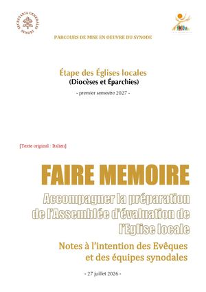 Synodalité - Faire Memoire