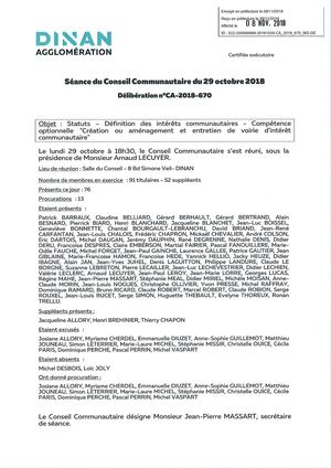 Ca 2018 670 Interet Communautaire Voirie