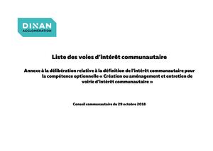 Ca 2018 670 Annexe Voirie Liste Des Voies D'intérêt Communautaire Bis Tamponnée
