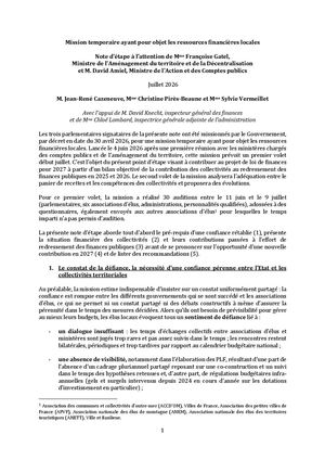 Mission Finances Locales Note Étape