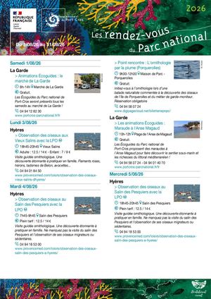 2026_ Agenda Août Parc national de Port-Cros