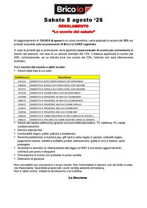 Reg 8 Agosto 20% Su 150€