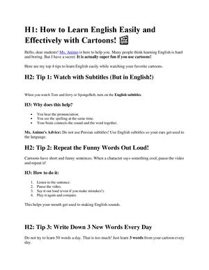 Fun and Effective English Learning with Cartoons