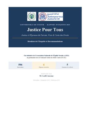 Justice Pour Tous Tozeur 2025 Rapport