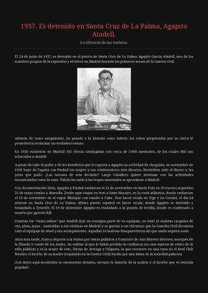 1937. Es detenido en Santa Cruz de La Palma, Agapito Atadell.
