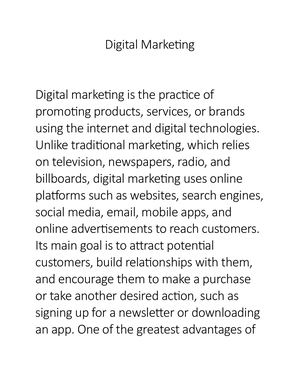Digital marketing
