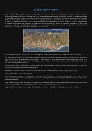 Los pasadizos secretos de Santa Cruz de La Palma.
