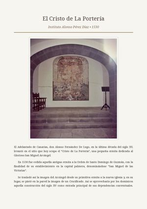 El Cristo de La Portería - Instituto Alonso Pérez Díaz