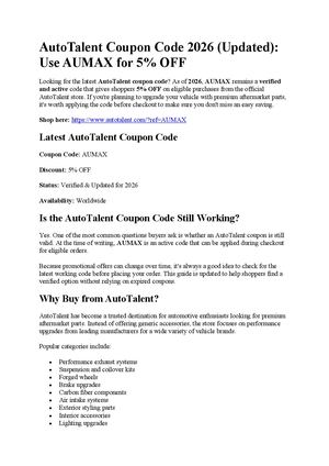 AutoTalent Coupon Code 2026 (Updated): Use AUMAX for 5% OFF
