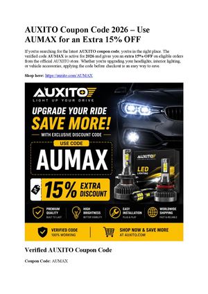 AUXITO Coupon Code 2026 – Use AUMAX for an Extra 15% OFF