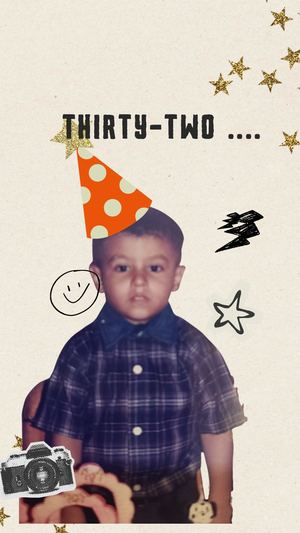 Tarjeta Invitación Cumpleaños Collage Varón Retro