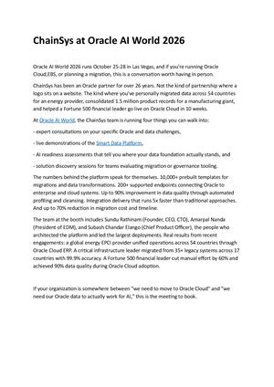 Chain Sys At Oracle Ai World 2026