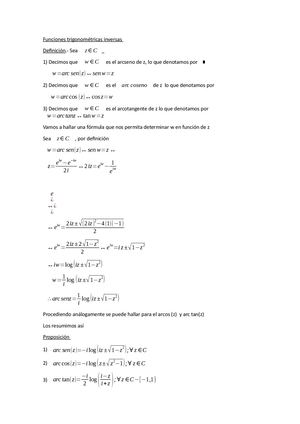 funciones Trigonometricas Inversas