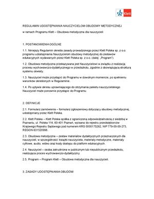 Regulamin Klett Obudowa Metodyczna