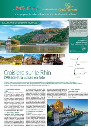 Michel Voyages Croisières fluviales sélections d'automne