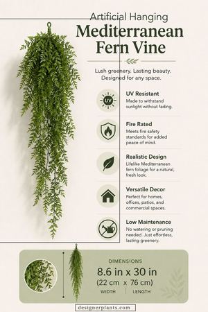 Mediterranean Fern Vine Artificial Hanging Plant