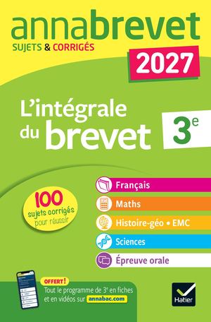 Annales du brevet 2027 -  Annabrevet L'intégrale du Brevet 3e (tout-en-un)