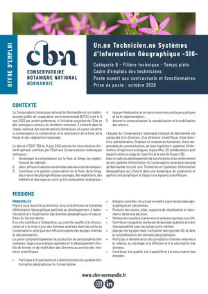Offre Technicien.ne Sig