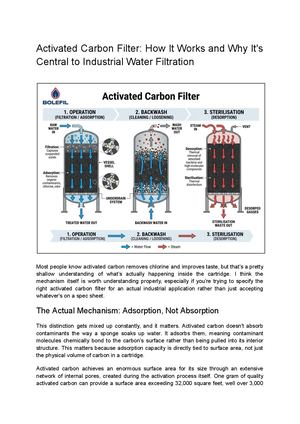 Activated Carbon Filter How It Works And Why It's Central To Industrial Water Filtration