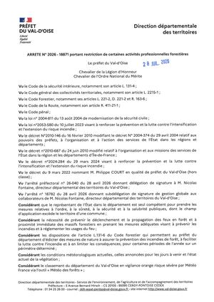 2026 Ap 18871 Restrictions Activités Professionnelles Forêt 28 07 2026