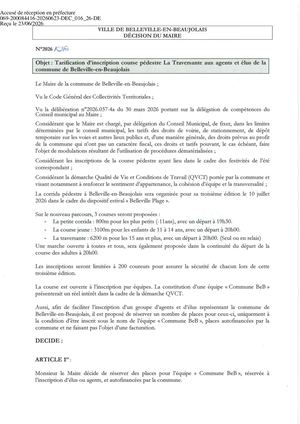 DEC 016 26 ACTE TPN Tarfication La Traversante élus Agents