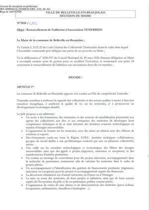 DEC 019 26 ACTE TPN Renouvellement Adhésion TENERRDIS