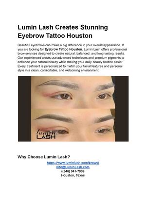 Lumin Lash Creates Stunning Eyebrow Tattoo Houston