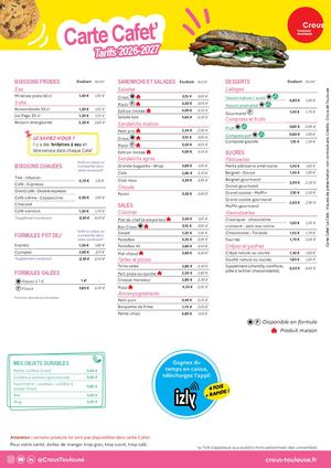 Carte Cafet Le Célé Figeac 2026 27