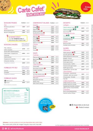 Carte Cafet Ensat 2026 27