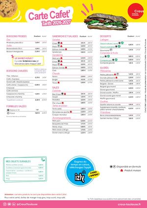 Carte Cafet La Boussole Albi 2026 27