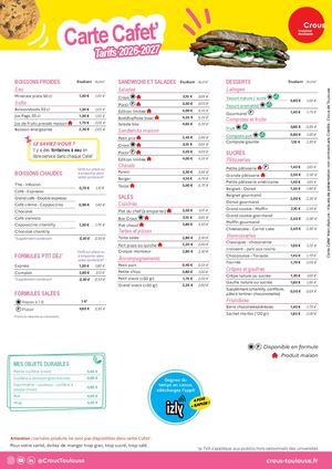 Carte Cafet Manufacture 2026 27
