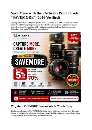 7ARTISANS Promo Code: SAVEMORE - Get 5% Extra Discount