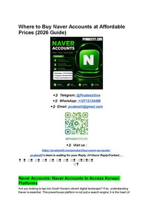 Where To Buy Naver Accounts At Affordable Prices (2026 Guide)