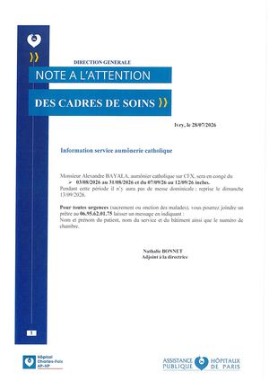 Note Congés Aumonier 2026
