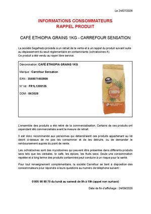 Rappel Café Ethiopia Carrefour Sensation