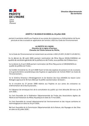Arrêté Frayères Définitif Coderst Cdnps 2026 Raa