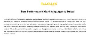 Best Performance Marketing Agency Dubai