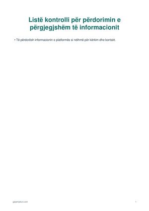 Përdorimi i përgjegjshëm: listë kontrolli