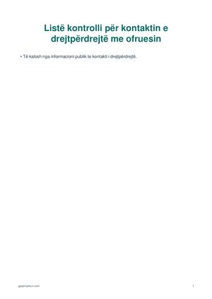 Listë kontrolli para kontaktimit të ofruesit