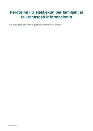 Si të krahasoni informacionin për familjen