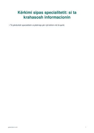 Si të krahasoni informacionin sipas specialitetit