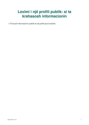 Si të krahasoni informacionin në profile publike