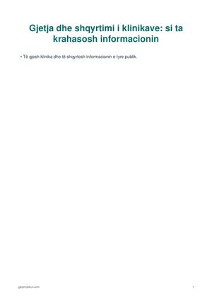 Si të krahasoni informacionin për klinikat
