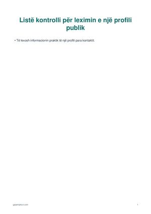 Listë kontrolli për leximin e një profili publik